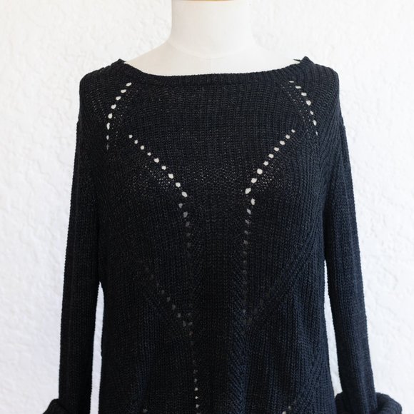 "Cream" Black/Grey" knit long sleeve - Picture 3 of 3